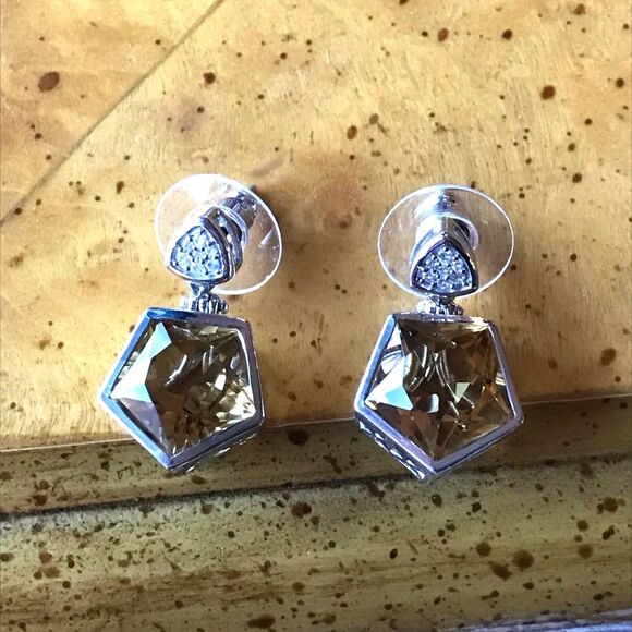 Brazilian Citrine Sterling Silver Dangle Earrings - Picture 1 of 7
